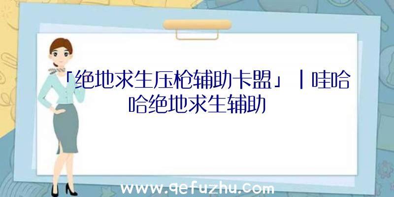 「绝地求生压枪辅助卡盟」|哇哈哈绝地求生辅助